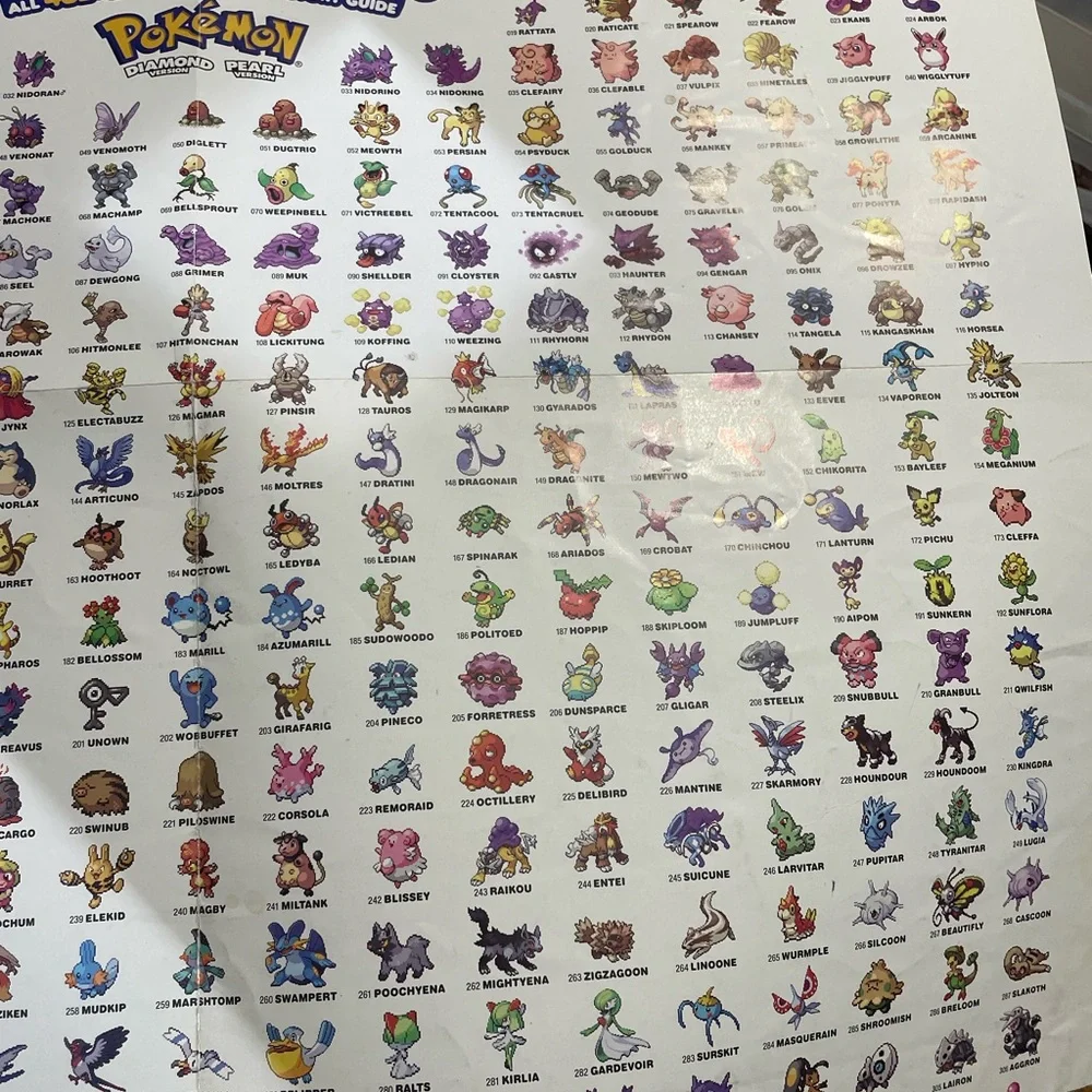 Pokémon diamond and pearl prima Pokédex guide with poster insert.